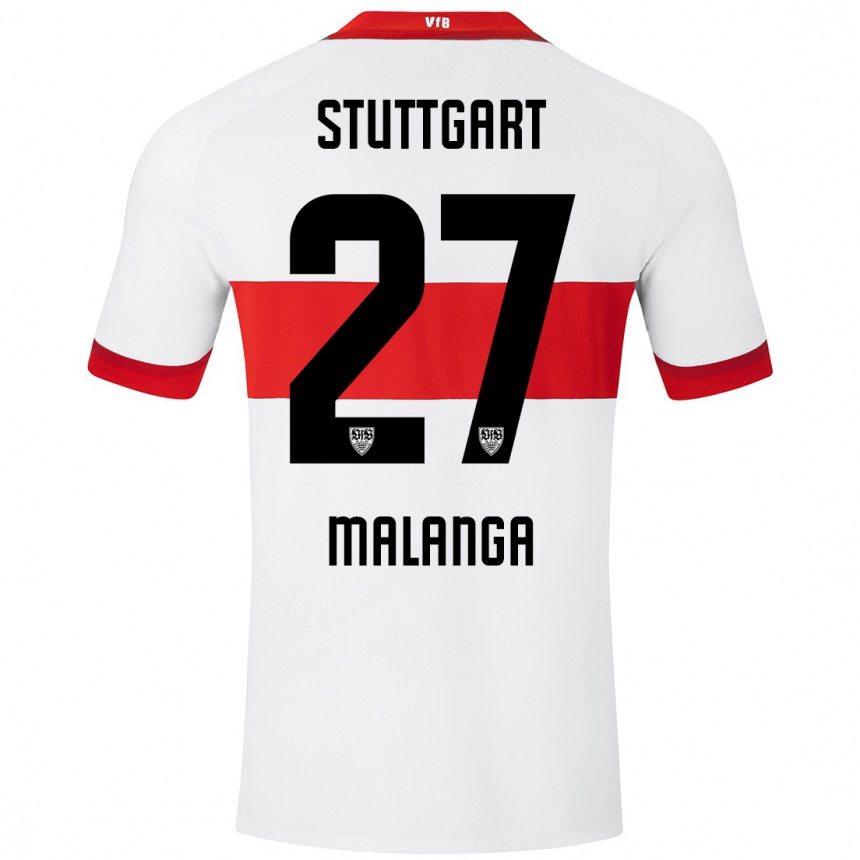 Hombre Fútbol Camiseta Jarzinho Malanga #27 Blanco Rojo 1ª Equipación 2024/25