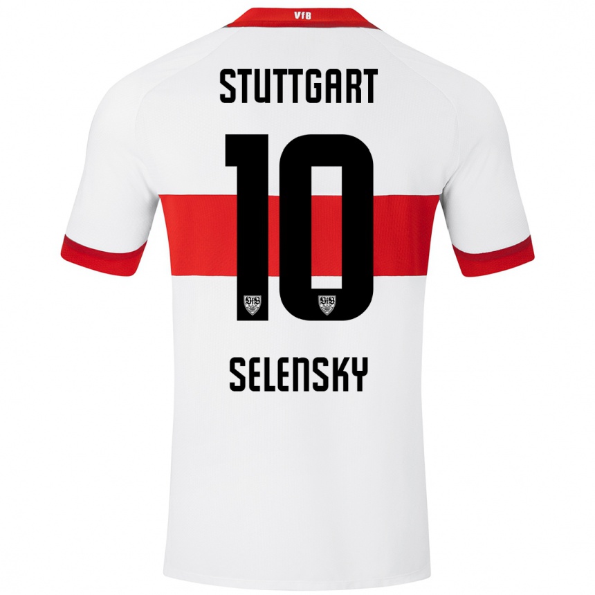 Hombre Fútbol Camiseta Anja Selensky #10 Blanco Rojo 1ª Equipación 2024/25