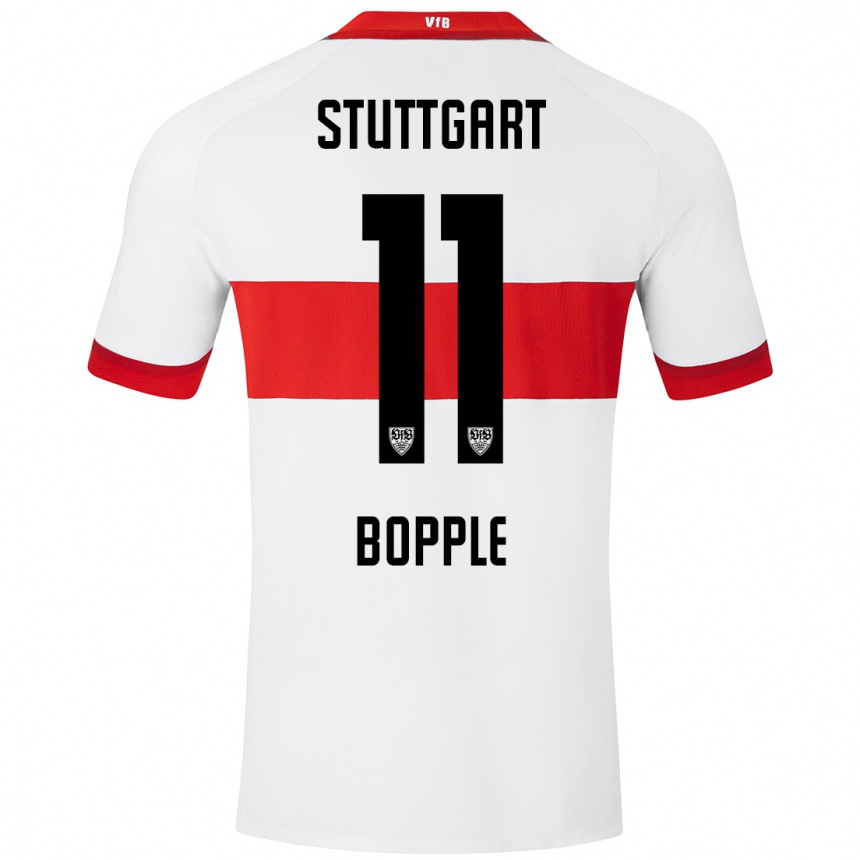 Hombre Fútbol Camiseta Teresa Böpple #11 Blanco Rojo 1ª Equipación 2024/25