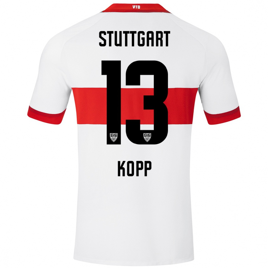 Hombre Fútbol Camiseta Leonie Kopp #13 Blanco Rojo 1ª Equipación 2024/25