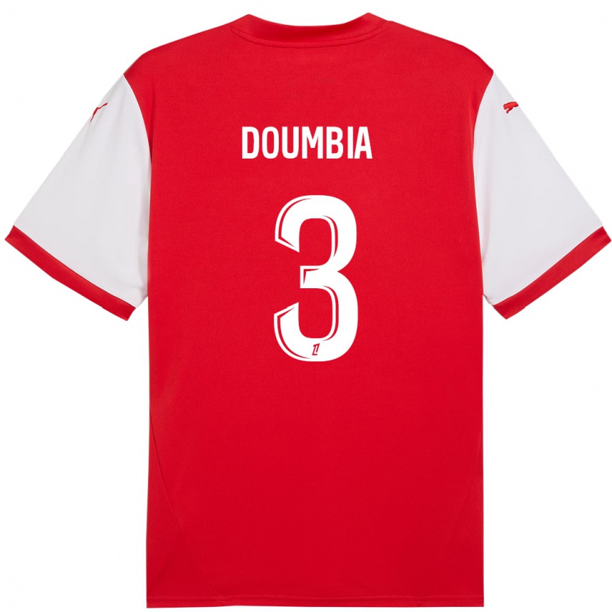 Hombre Fútbol Camiseta Kamory Doumbia #3 Rojo Blanco 1ª Equipación 2024/25