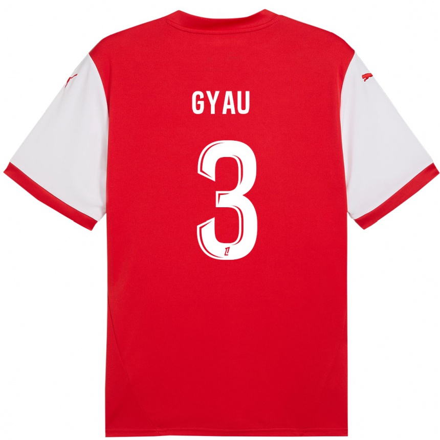 Hombre Fútbol Camiseta Mia Gyau #3 Rojo Blanco 1ª Equipación 2024/25