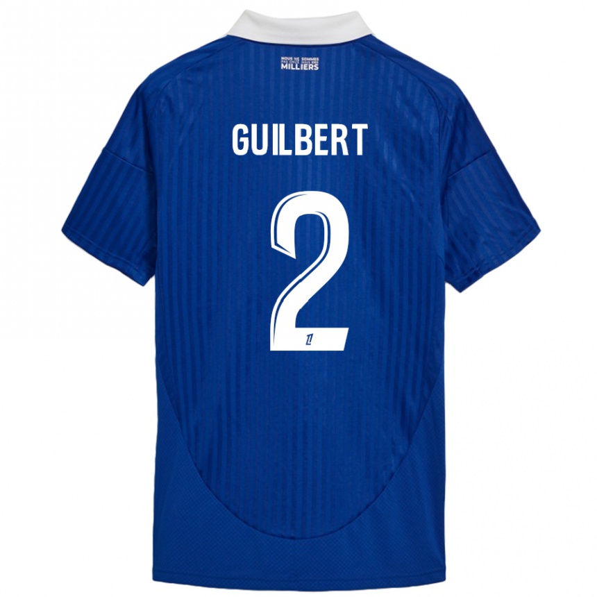 Hombre Fútbol Camiseta Frederic Guilbert #2 Azul Blanco 1ª Equipación 2024/25