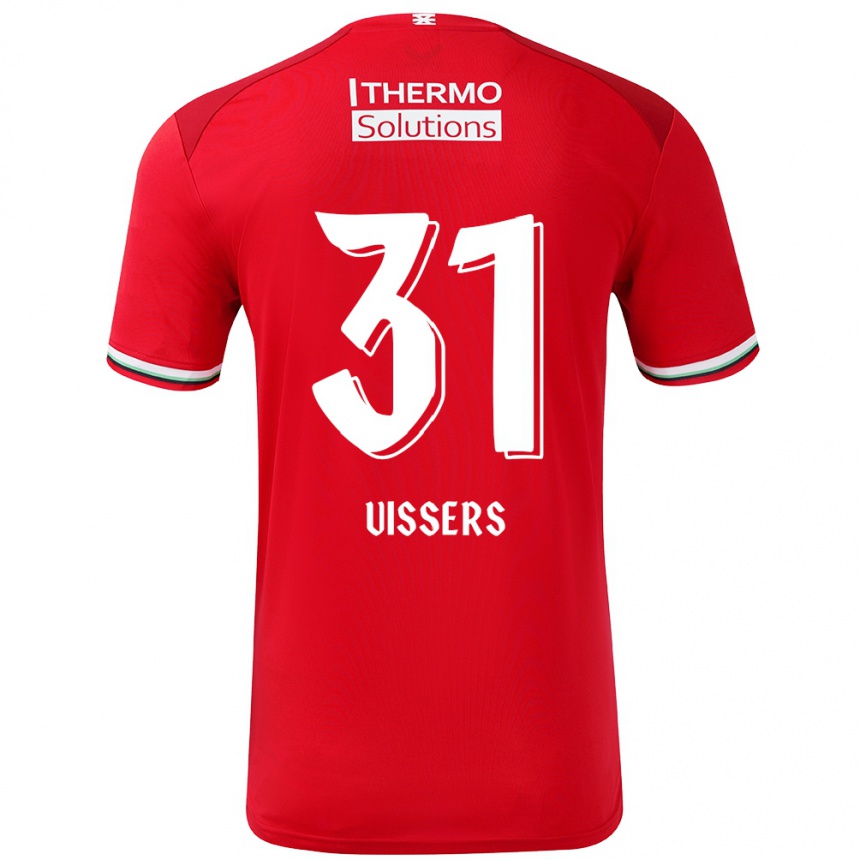 Hombre Fútbol Camiseta Kiki Vissers #31 Rojo Blanco 1ª Equipación 2024/25