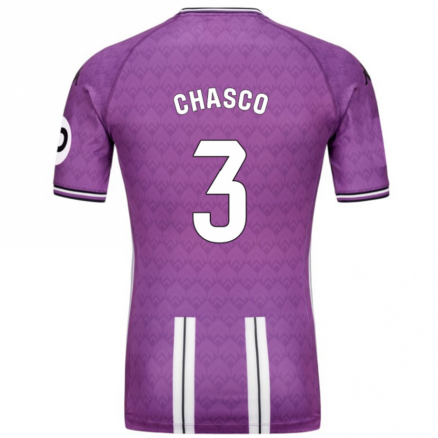 Hombre Fútbol Camiseta Raúl Chasco #3 Púrpura Blanco 1ª Equipación 2024/25