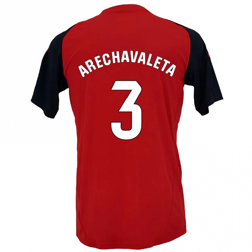 Hombre Fútbol Camiseta Jorge Arechavaleta #3 Rojo Negro 1ª Equipación 2024/25