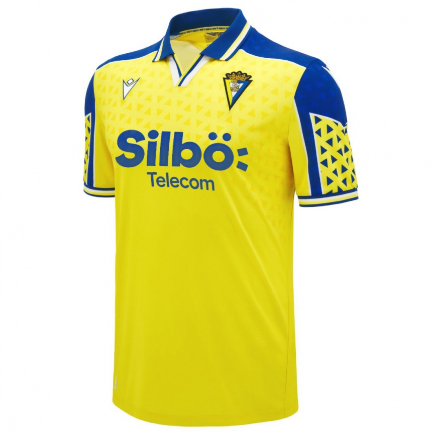 Hombre Fútbol Camiseta Martín Calderón #0 Amarillo Azul 1ª Equipación 2024/25