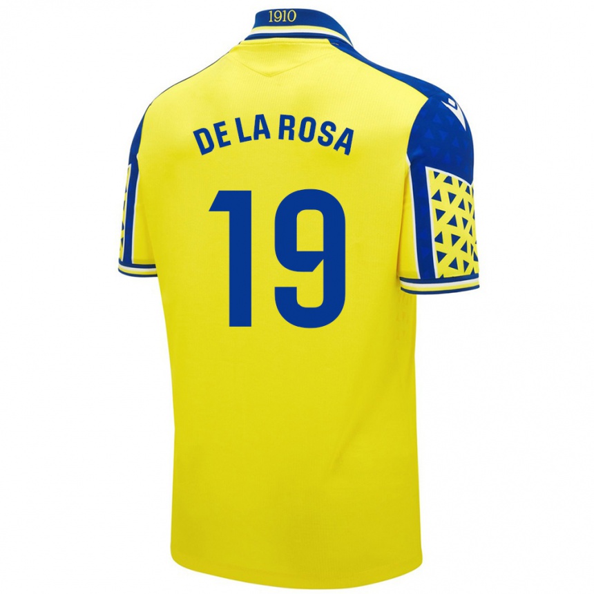 Hombre Fútbol Camiseta José Antonio De La Rosa #19 Amarillo Azul 1ª Equipación 2024/25