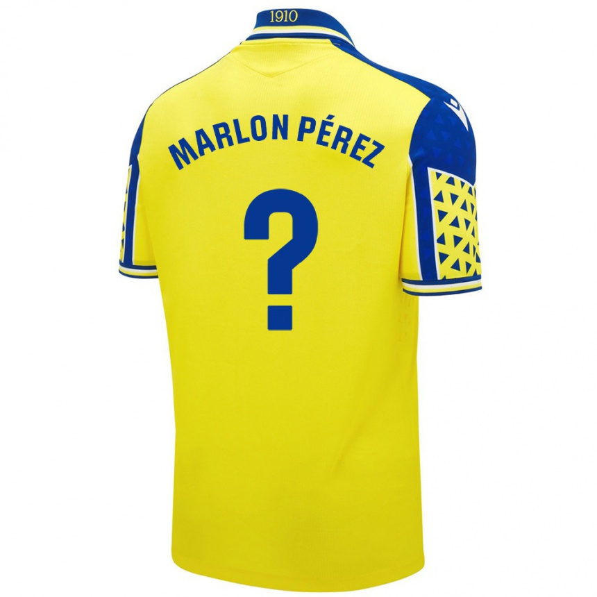 Hombre Fútbol Camiseta Marlon Pérez #0 Amarillo Azul 1ª Equipación 2024/25