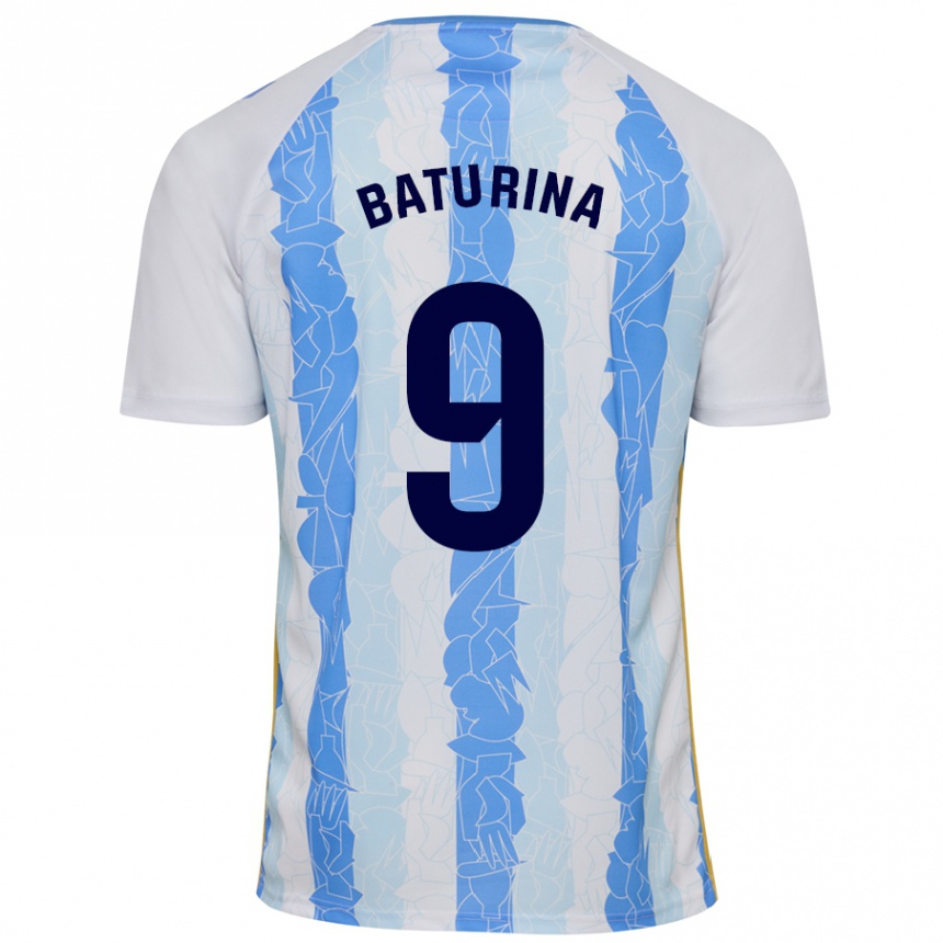 Hombre Fútbol Camiseta Roko Baturina #9 Blanco Azul 1ª Equipación 2024/25