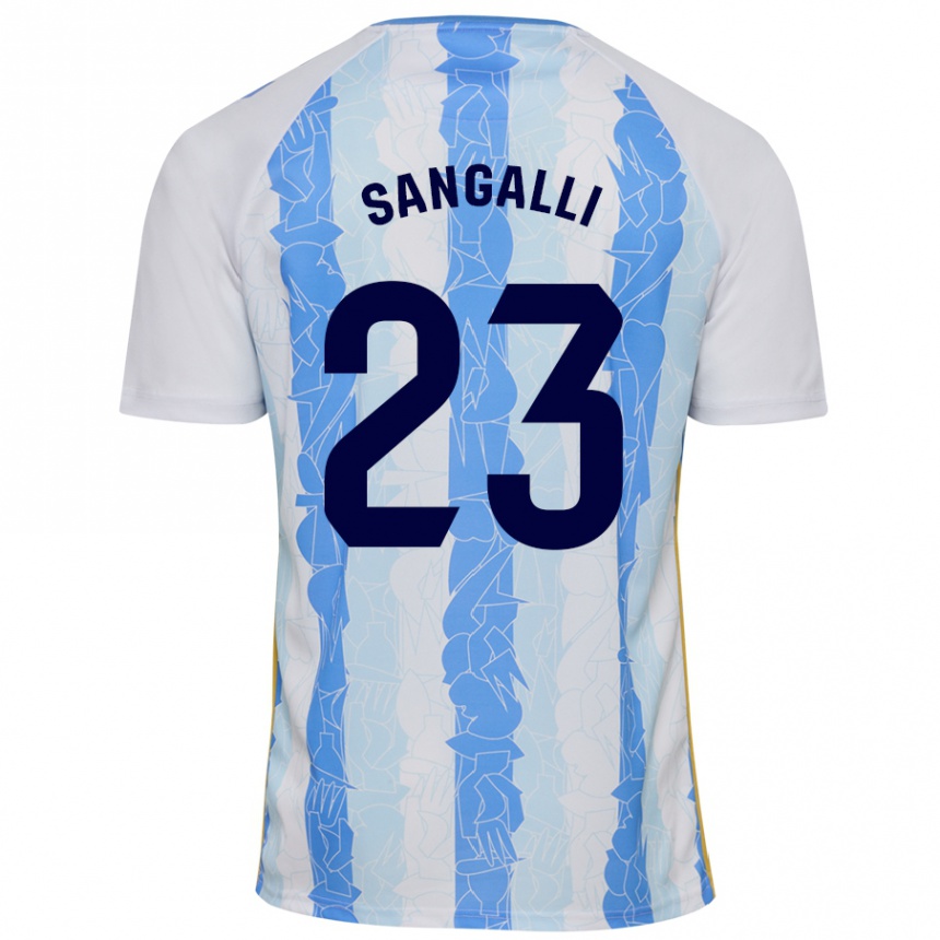 Hombre Fútbol Camiseta Luca Sangalli #23 Blanco Azul 1ª Equipación 2024/25