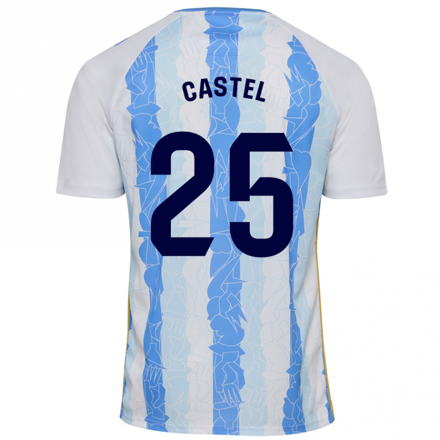 Hombre Fútbol Camiseta Sergio Castel #25 Blanco Azul 1ª Equipación 2024/25