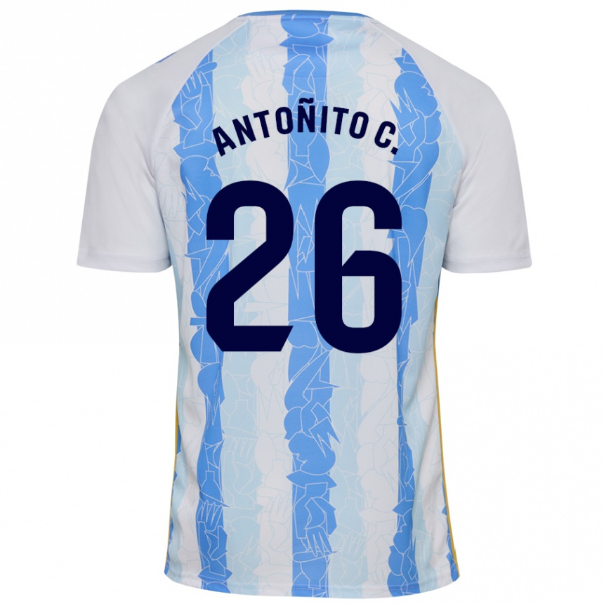 Hombre Fútbol Camiseta Antonio Cordero #26 Blanco Azul 1ª Equipación 2024/25