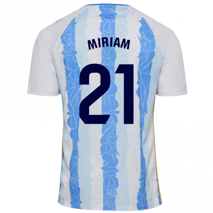 Hombre Fútbol Camiseta Míriam #21 Blanco Azul 1ª Equipación 2024/25