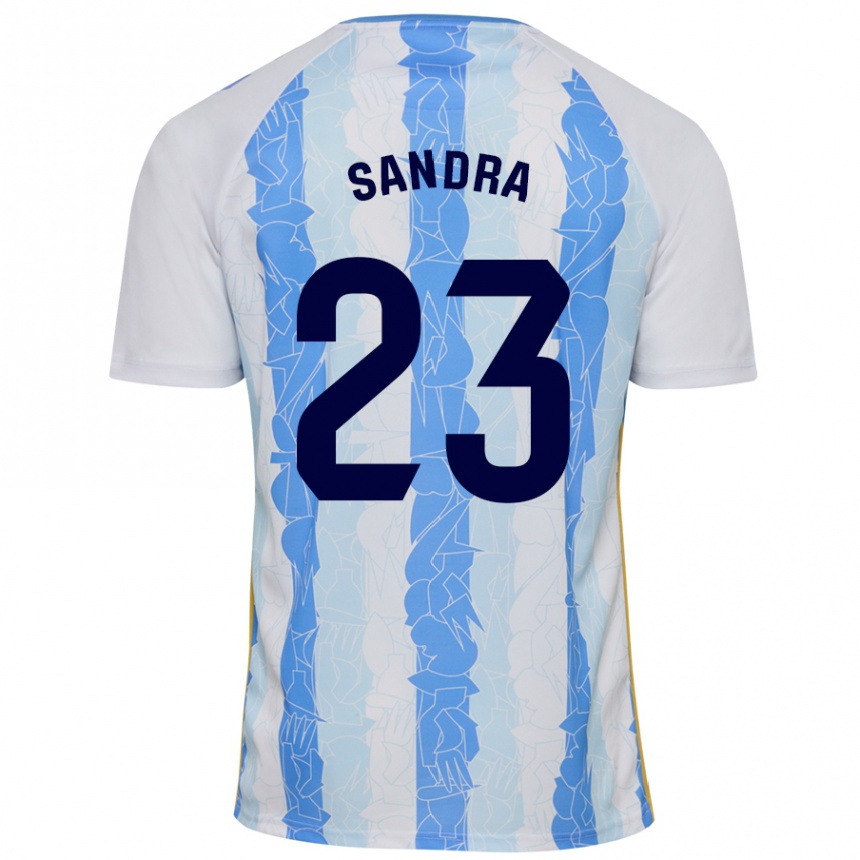 Hombre Fútbol Camiseta Sandra #23 Blanco Azul 1ª Equipación 2024/25