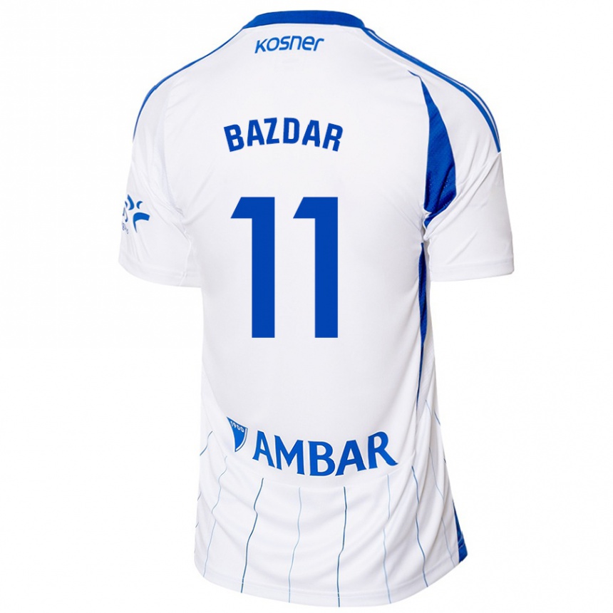 Hombre Fútbol Camiseta Samed Bazdar #11 Rojo Blanco 1ª Equipación 2024/25