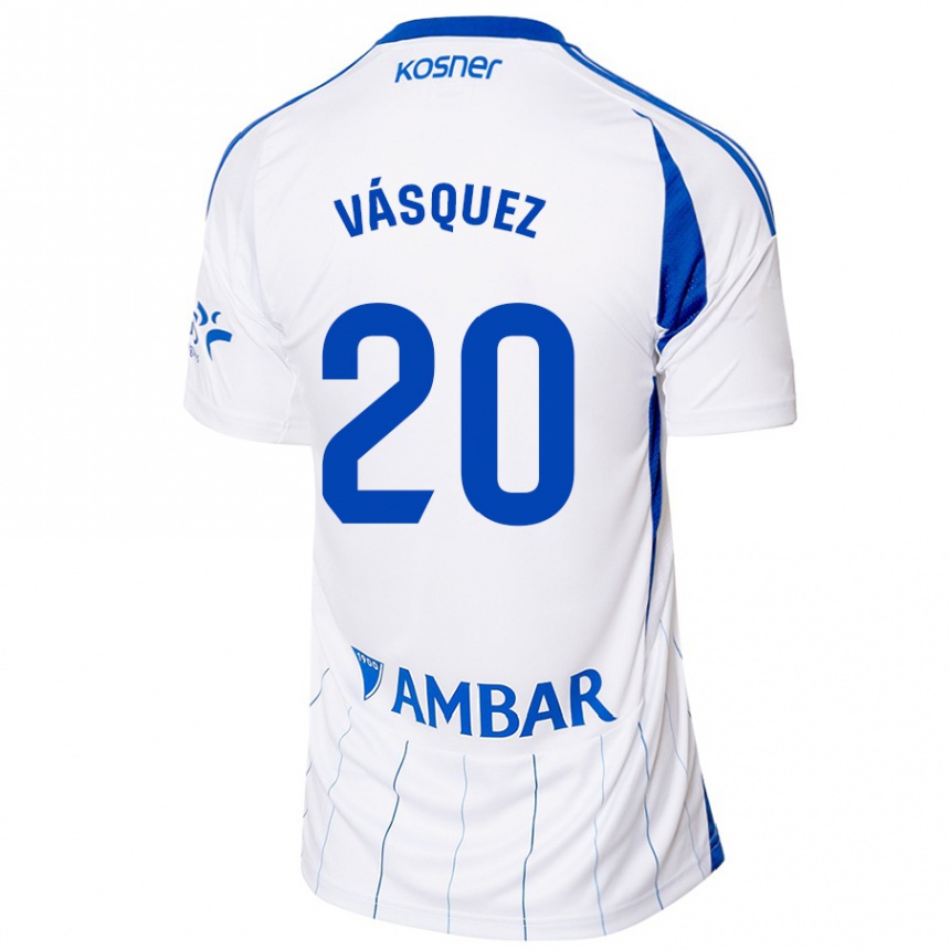 Hombre Fútbol Camiseta José Vásquez #20 Rojo Blanco 1ª Equipación 2024/25