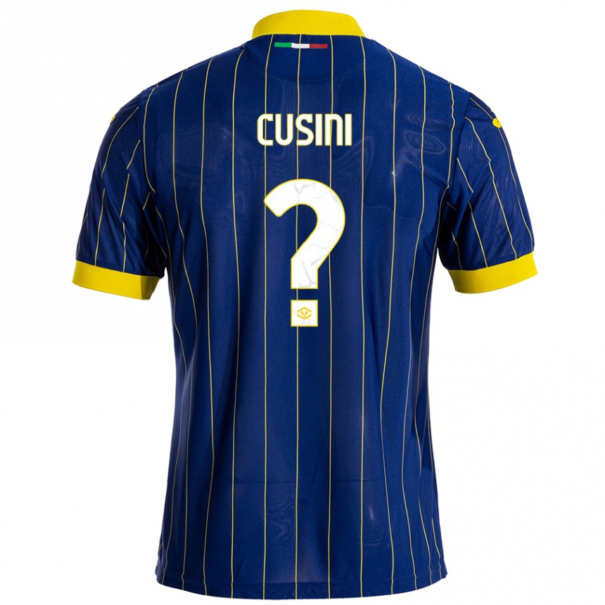 Hombre Fútbol Camiseta Christian Cusini #0 Azul Amarillo 1ª Equipación 2024/25