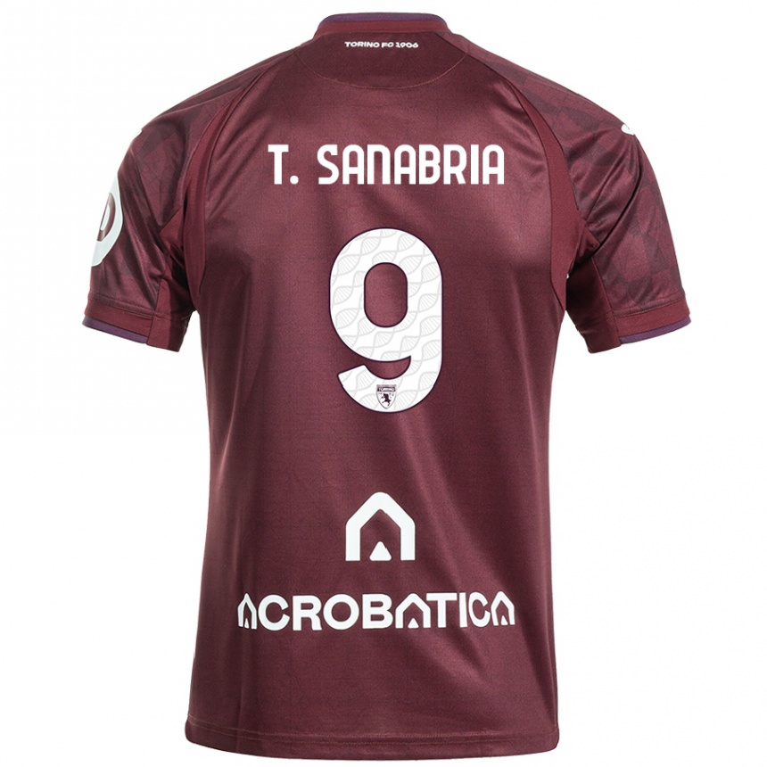 Hombre Fútbol Camiseta Antonio Sanabria #9 Granate Blanco 1ª Equipación 2024/25