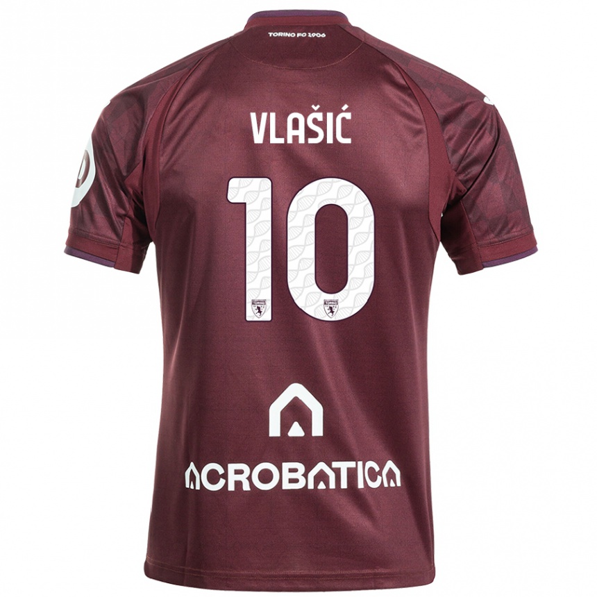 Hombre Fútbol Camiseta Nikola Vlasic #10 Granate Blanco 1ª Equipación 2024/25