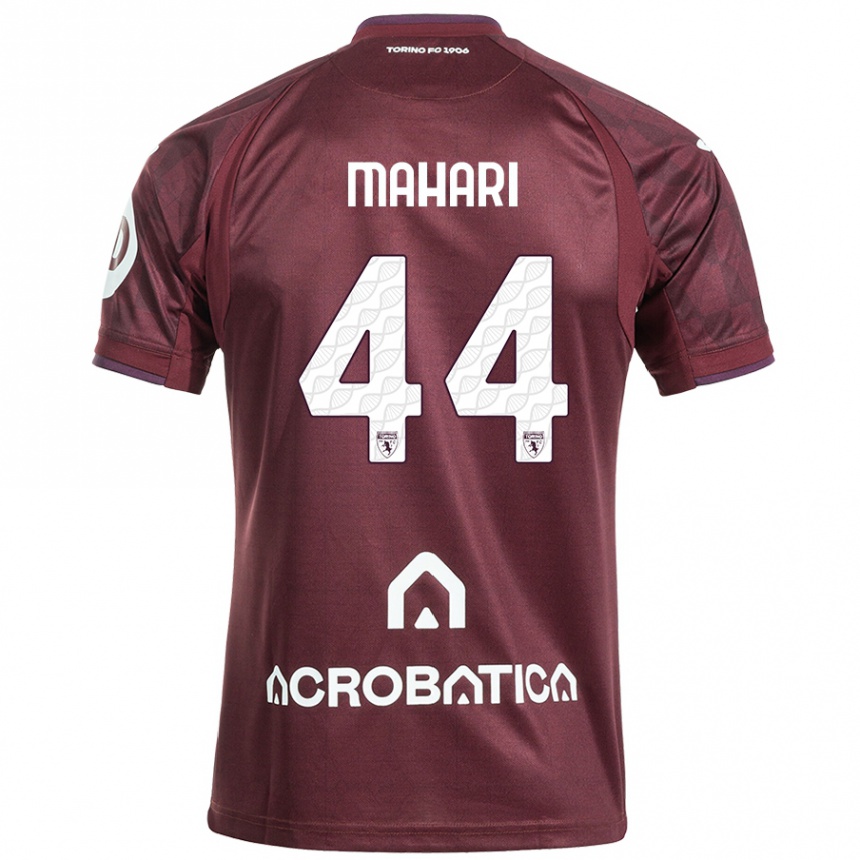 Hombre Fútbol Camiseta Efdon Mahari #44 Granate Blanco 1ª Equipación 2024/25