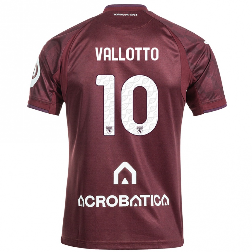 Hombre Fútbol Camiseta Greta Vallotto #10 Granate Blanco 1ª Equipación 2024/25