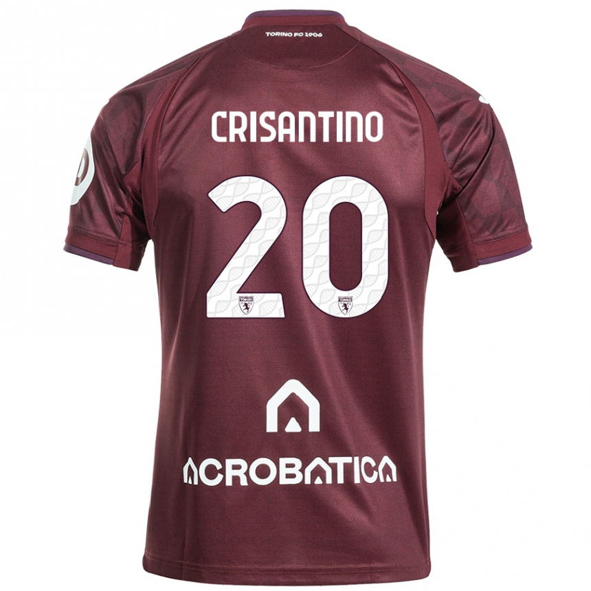 Hombre Fútbol Camiseta Giulia Crisantino #20 Granate Blanco 1ª Equipación 2024/25