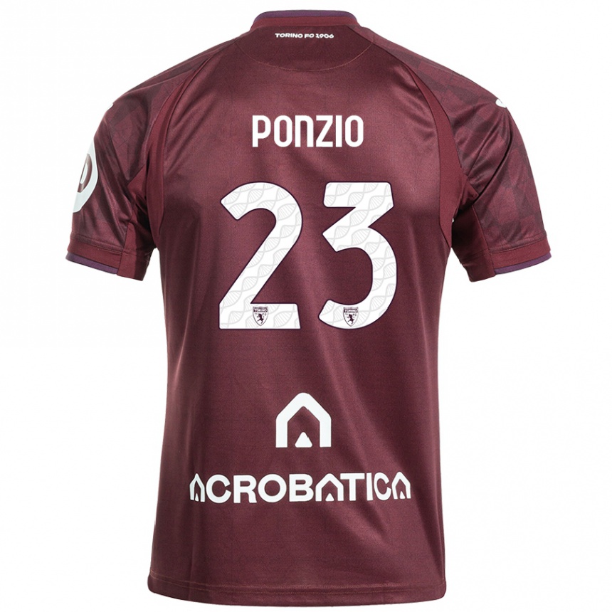 Hombre Fútbol Camiseta Erika Ponzio #23 Granate Blanco 1ª Equipación 2024/25