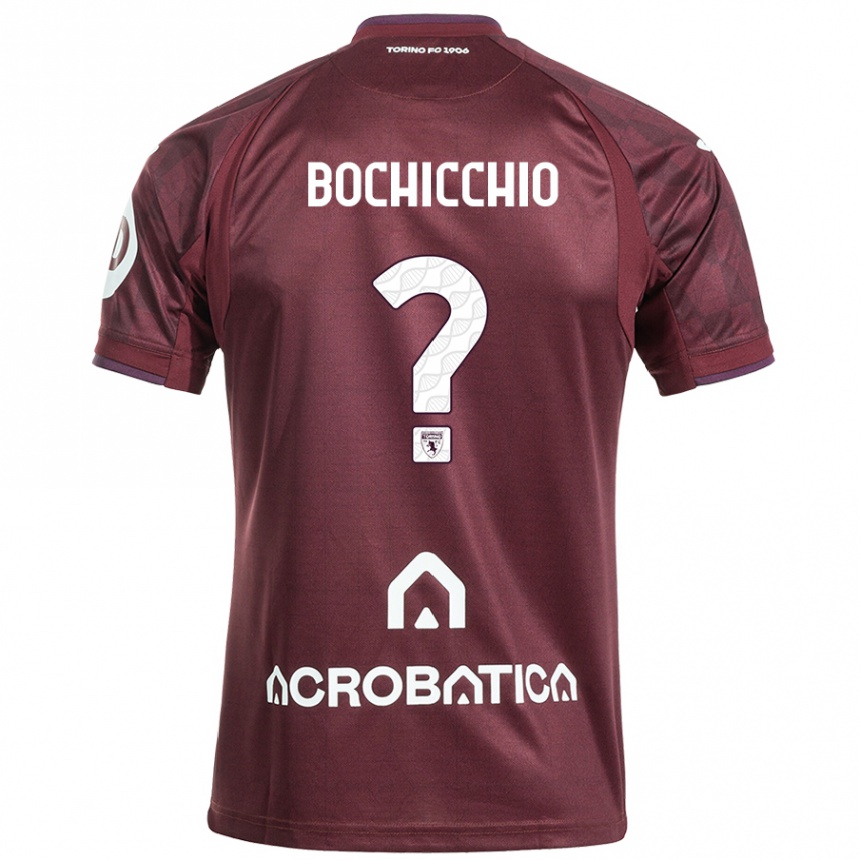 Hombre Fútbol Camiseta Francesco Bochicchio #0 Granate Blanco 1ª Equipación 2024/25