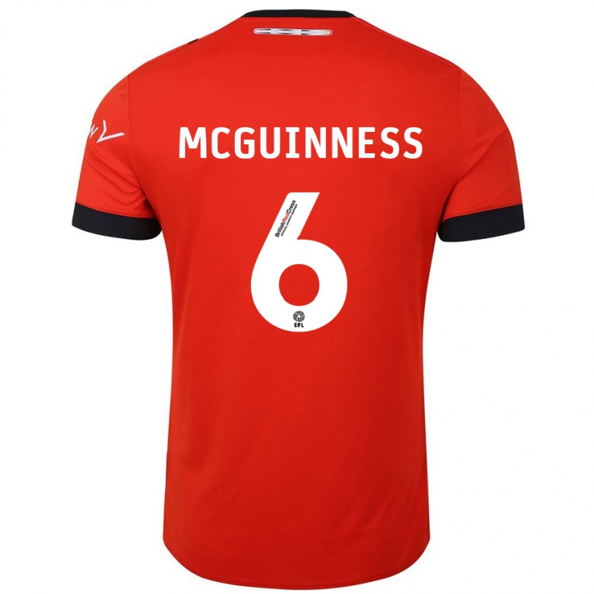 Hombre Fútbol Camiseta Mark Mcguinness #6 Naranja Negro 1ª Equipación 2024/25