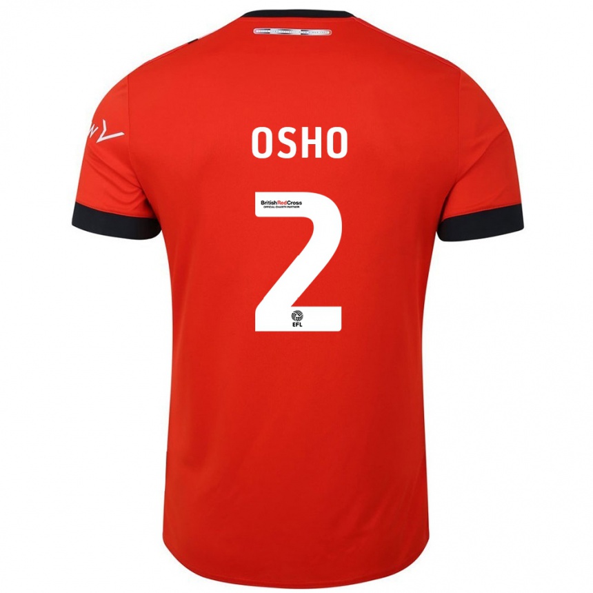 Hombre Fútbol Camiseta Gabriel Osho #2 Naranja Negro 1ª Equipación 2024/25