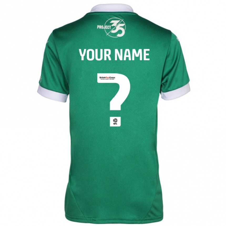 Hombre Fútbol Camiseta Su Nombre #0 Verde Blanco 1ª Equipación 2024/25