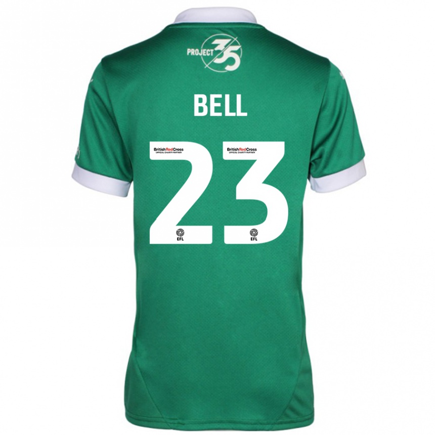 Hombre Fútbol Camiseta Katelyn Bell #23 Verde Blanco 1ª Equipación 2024/25