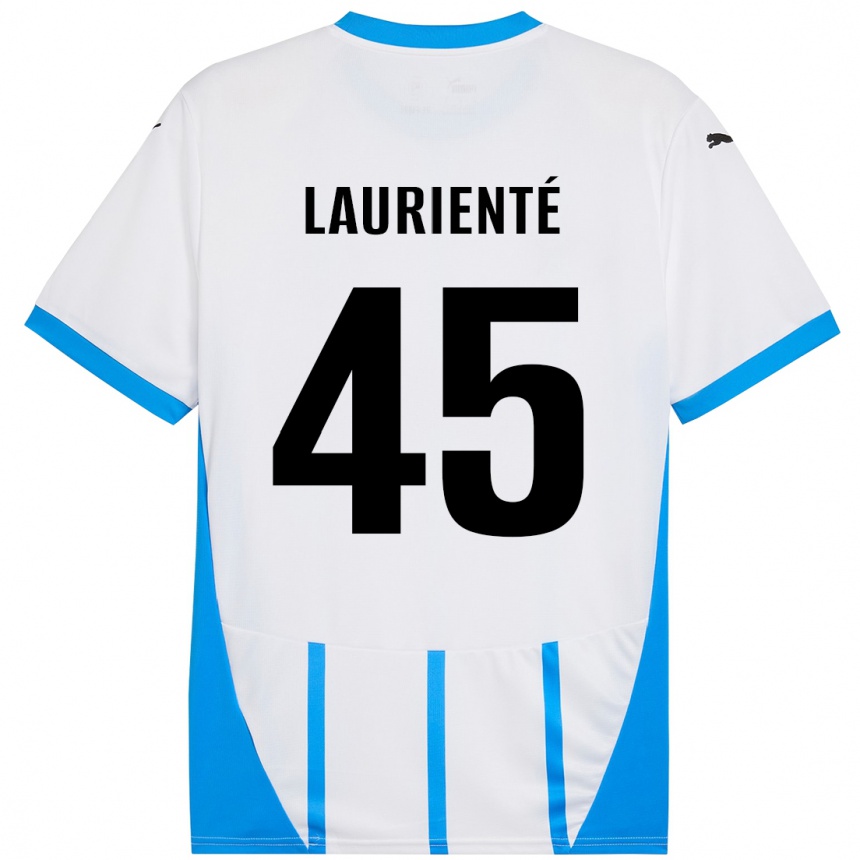 Hombre Fútbol Camiseta Armand Laurienté #45 Blanco Azul 2ª Equipación 2024/25