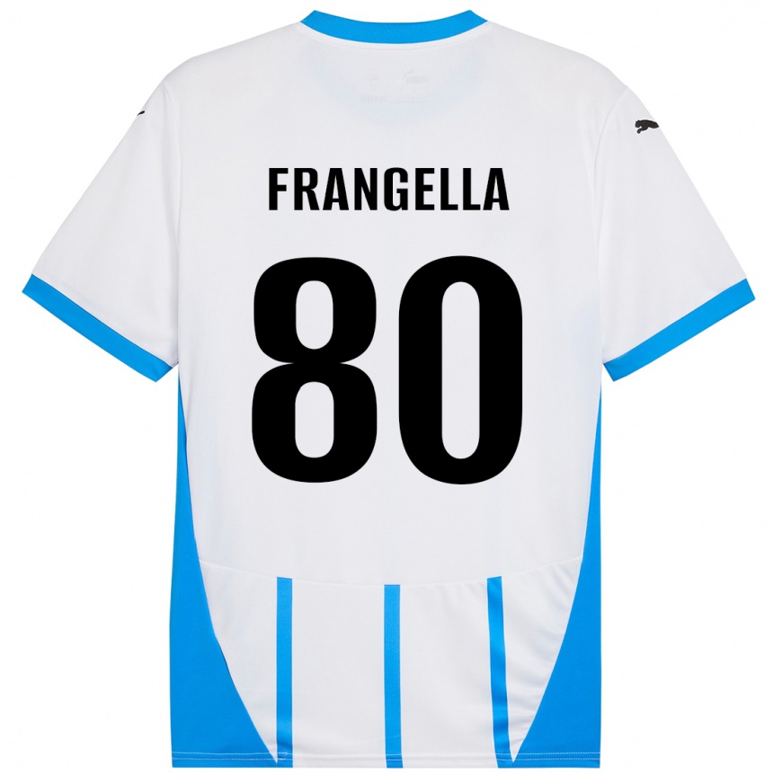 Hombre Fútbol Camiseta Christian Frangella #80 Blanco Azul 2ª Equipación 2024/25