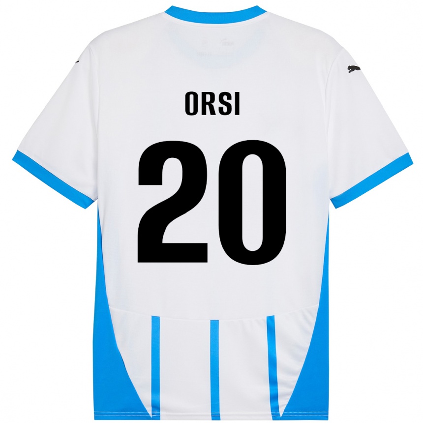 Hombre Fútbol Camiseta Benedetta Orsi #20 Blanco Azul 2ª Equipación 2024/25