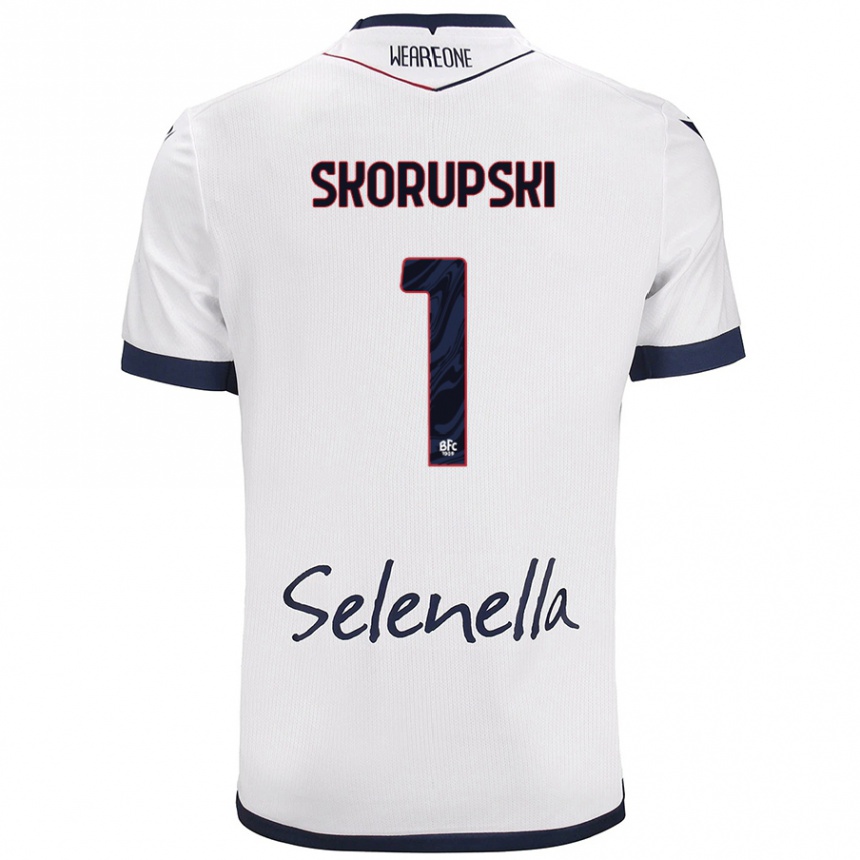 Hombre Fútbol Camiseta Lukasz Skorupski #1 Blanco Azul Real 2ª Equipación 2024/25