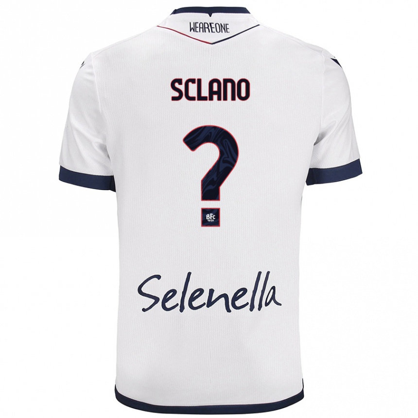 Hombre Fútbol Camiseta Saymon Sclano #0 Blanco Azul Real 2ª Equipación 2024/25