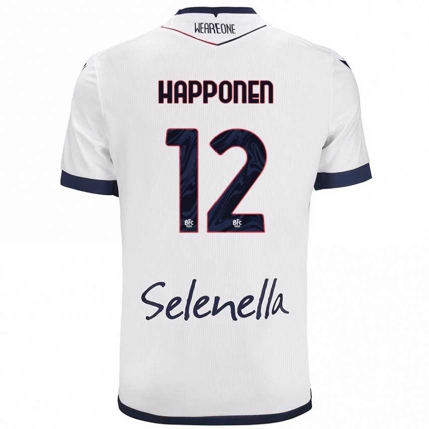 Hombre Fútbol Camiseta Ukko Happonen #12 Blanco Azul Real 2ª Equipación 2024/25