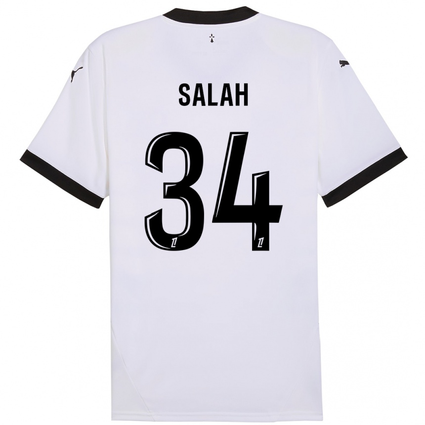 Hombre Fútbol Camiseta Ibrahim Salah #34 Blanco Negro 2ª Equipación 2024/25