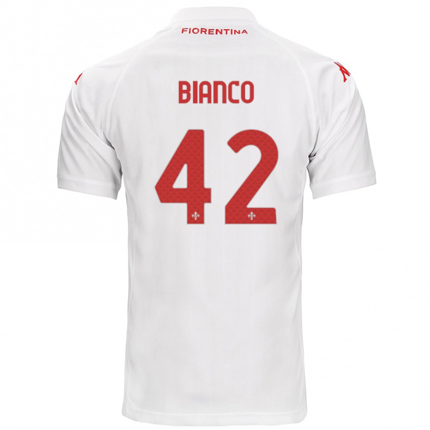 Hombre Fútbol Camiseta Alessandro Bianco #42 Blanco 2ª Equipación 2024/25