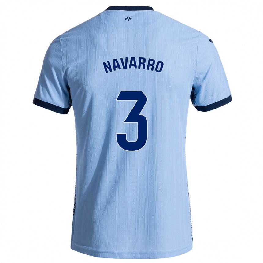 Hombre Fútbol Camiseta Pablo Navarro #3 Azul Cielo 2ª Equipación 2024/25