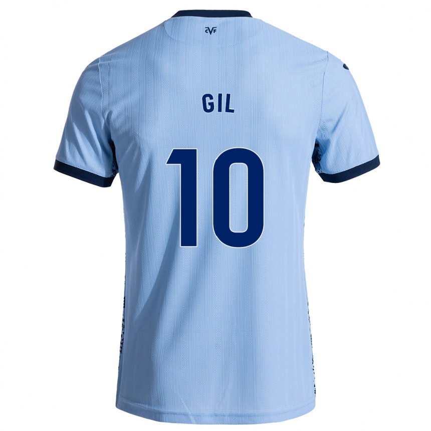 Hombre Fútbol Camiseta Markel Gil #10 Azul Cielo 2ª Equipación 2024/25