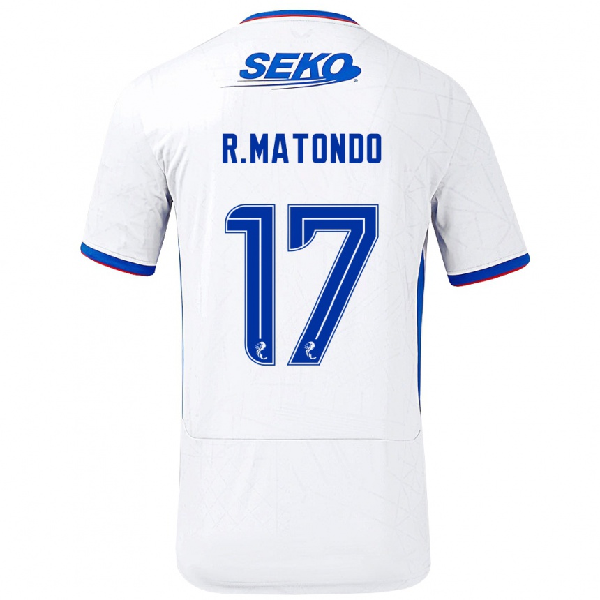 Hombre Fútbol Camiseta Rabbi Matondo #17 Blanco Azul 2ª Equipación 2024/25