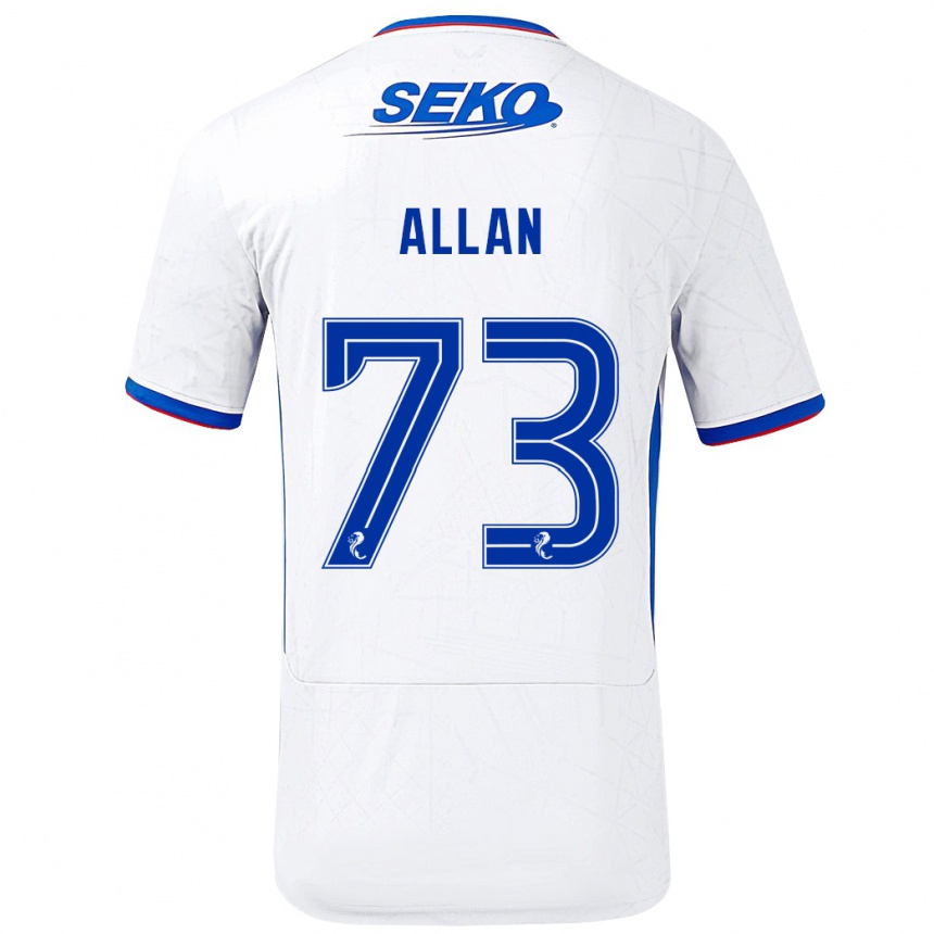 Hombre Fútbol Camiseta Connor Allan #73 Blanco Azul 2ª Equipación 2024/25