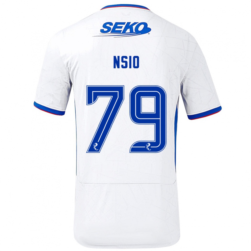 Hombre Fútbol Camiseta Paul Nsio #79 Blanco Azul 2ª Equipación 2024/25