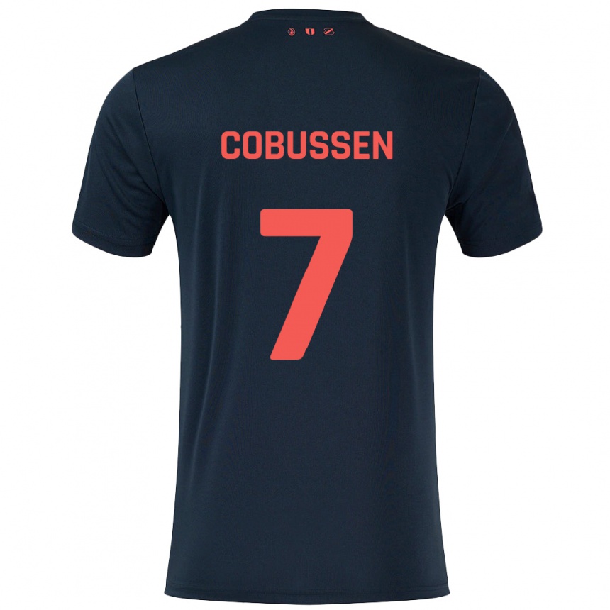 Hombre Fútbol Camiseta Sophie Cobussen #7 Negro Rojo 2ª Equipación 2024/25