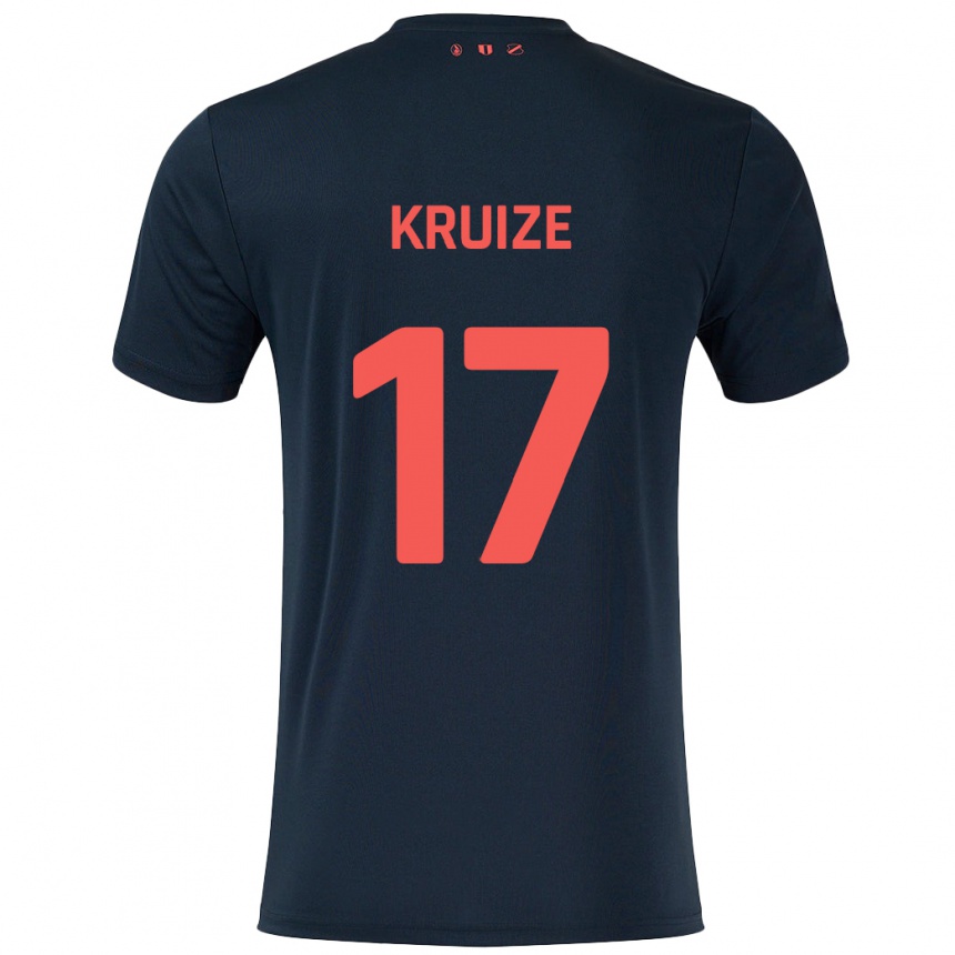 Hombre Fútbol Camiseta Elisha Kruize #17 Negro Rojo 2ª Equipación 2024/25