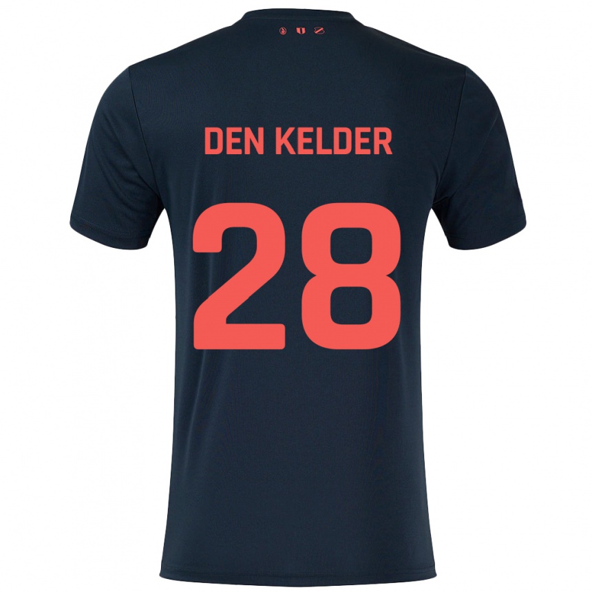 Hombre Fútbol Camiseta Gera Op Den Kelder #28 Negro Rojo 2ª Equipación 2024/25