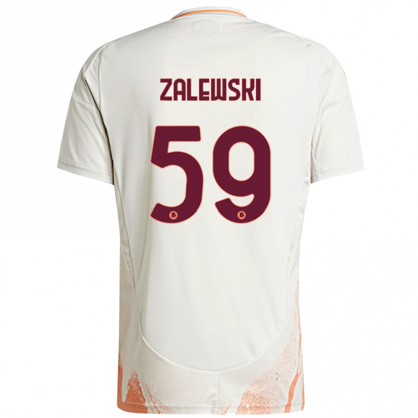 Hombre Fútbol Camiseta Nicola Zalewski #59 Crema Blanco Naranja 2ª Equipación 2024/25